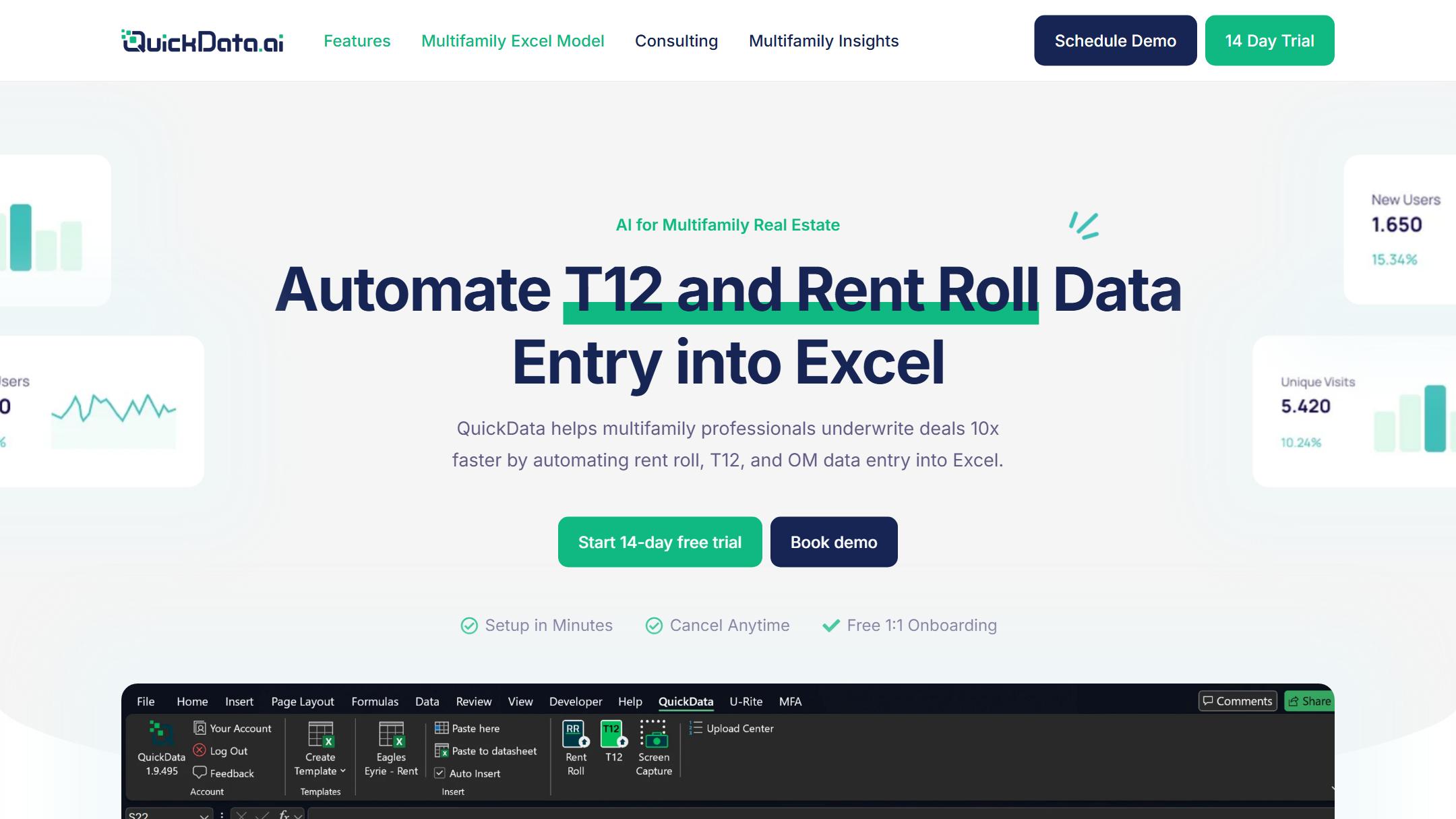 Startseite von QuickData.AI